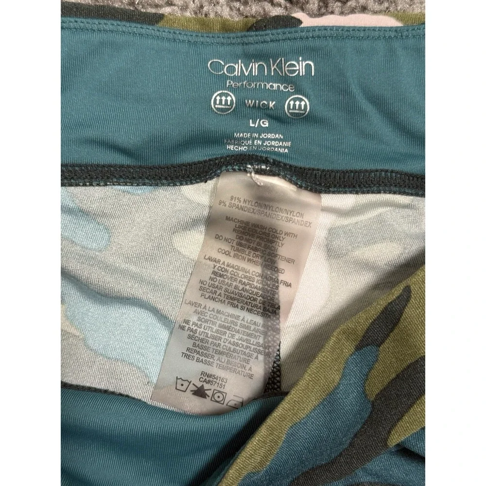 Calvin Klein Performance Leggings L Gray Pink Camo High Waist Stretch Athleasure - Picture 4 of 6